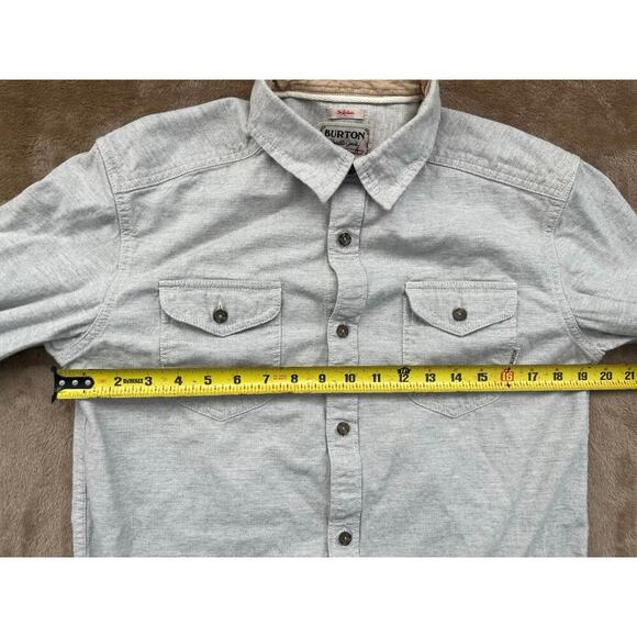 Burton Willow Flannel Shirt Light Gray Men’s Size Medium - Picture 5 of 6